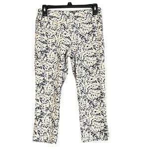 Insight calf length leggings, pale cream and blue. Women’s size 4